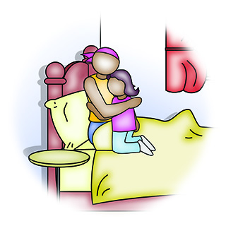 Picture of mom and child from the In Mommy's Garden book.